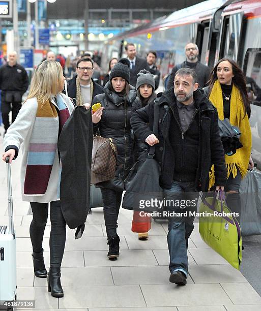 Coronation Street Cast Members including Michael Le Vell , Georgia May Foote and Ian Puleston Davies board a train for London to go to the National...