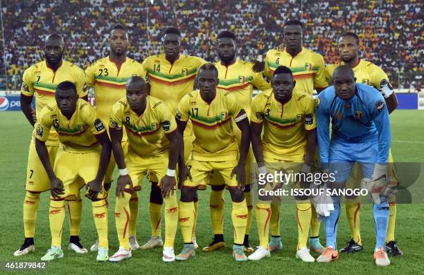 Mali's squad forward Mustapha Yatabare, defender Molla Wague, midfielder Sambou Yatabare, midfielder Bakary Sako, defender Salif Coulibaly,...