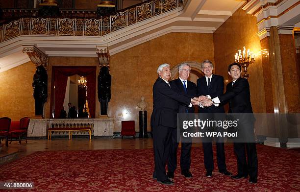 Japanese Defence Minister Gen Nakatani , British Defence Secretary Michael Fallon , British Foreign Secretary Philip Hammond and Japanese Foreign...