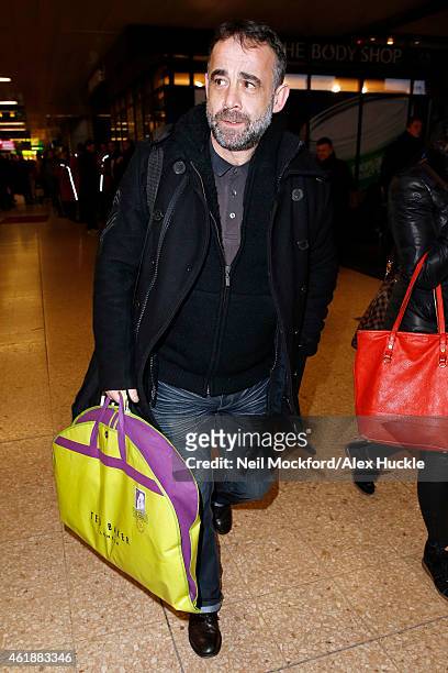 Michael Le Vell seen arriving at Euston Station ahead of the National Television Awards on January 21, 2015 in London, England.