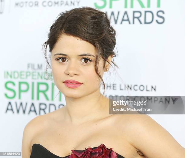 Melonie Diaz arrives at the 2014 Film Independent Filmmaker Grant and Spirit Awards nominees brunch held at BOA Steakhouse on January 11, 2014 in...