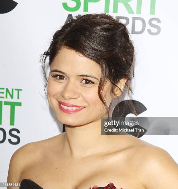 Melonie Diaz arrives at the 2014 Film Independent Filmmaker Grant and Spirit Awards nominees brunch held at BOA Steakhouse on January 11, 2014 in...
