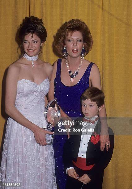 Actress Andrea Elson, actress Anne Schedeen and actor Benji Gregory attend the 13th Annual People's Choice Awards on March 15, 1987 at the Santa...