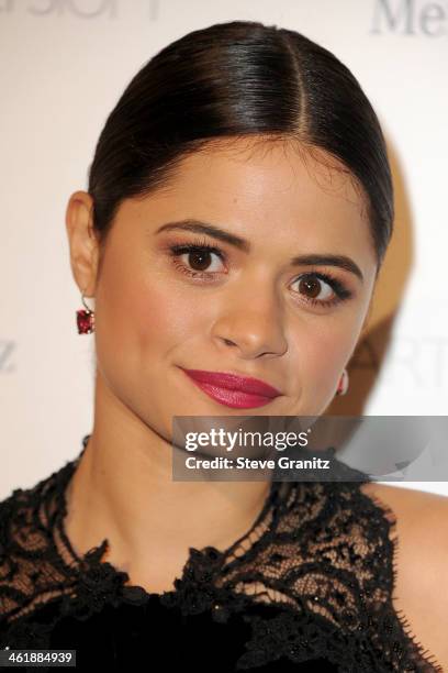 Actress Melonie Diaz arrives at The Art of Elysium's 7th Annual HEAVEN Gala presented by Mercedes-Benz at Skirball Cultural Center on January 11,...