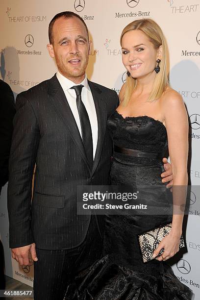 Actors Ethan Embry and Sunny Mabrey arrive at The Art of Elysium's 7th Annual HEAVEN Gala presented by Mercedes-Benz at Skirball Cultural Center on...