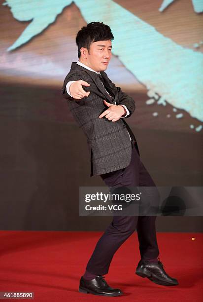 Actor and singer Wang Taili attends director Daniel Lee's film "Dragon Blade" press conference on January 21, 2015 in Beijing, China.