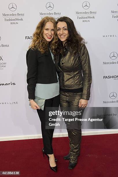 Chiara Schorass and Ilknur Boyraz attend the Paper London presented by Mercedes-Benz and Elle show during the Mercedes-Benz Fashion Week Berlin...