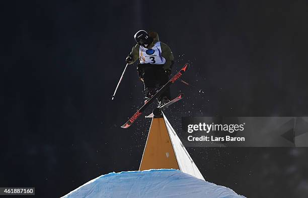 Fabian Boesch of Switzerland competes during the Men's Freestyle Skiing Slopestyle Final of the FIS Freestyle Ski and Snowboard World Championships...