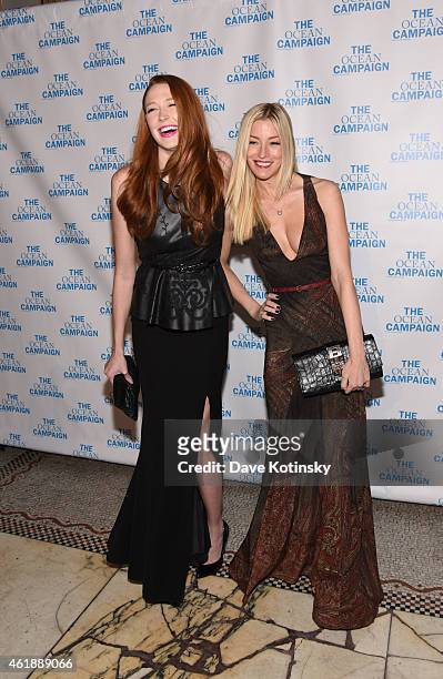 Model Alise Shoemaker and Aimee Ruby attends The Ocean Campaign Launch Gala at Capitale on January 20, 2015 in New York City.