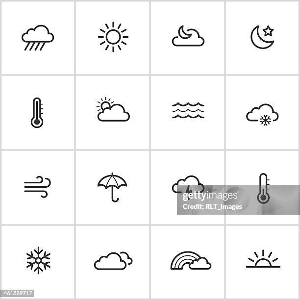 ilustrações, clipart, desenhos animados e ícones de ícones de clima — escuras series - temperature