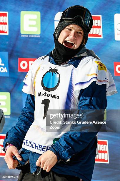 Kyle Mack of the USA takes 3rd place during the FIS Snowboard World Championships Men's and Women's Slopestyle on January 21, 2015 in Kreischberg,...