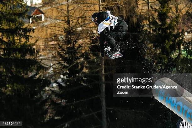 Jenna Blasman of Canada during the FIS Snowboard World Championships Men's and Women's Slopestyle on January 21, 2015 in Kreischberg, Austria.