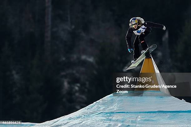 Anna Gasser of Austria takes 2nd place during the FIS Snowboard World Championships Men's and Women's Slopestyle on January 21, 2015 in Kreischberg,...