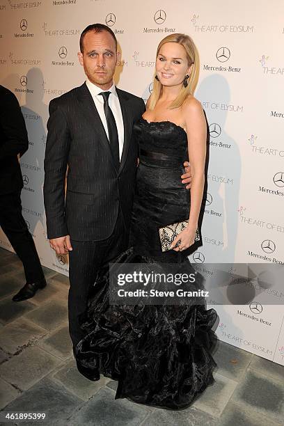 Actors Ethan Embry and Sunny Mabrey arrive at The Art of Elysium's 7th Annual HEAVEN Gala presented by Mercedes-Benz at Skirball Cultural Center on...