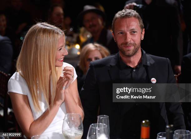 Gwyneth Paltrow and Chris Martin attend the 3rd annual Sean Penn & Friends HELP HAITI HOME Gala benefiting J/P HRO presented by Giorgio Armani at...