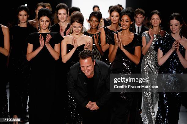 Guido Maria Kretschmer attends the runway of his Guido Maria Kretschmer show during the Mercedes-Benz Fashion Week Berlin Autumn/Winter 2015/16 at...