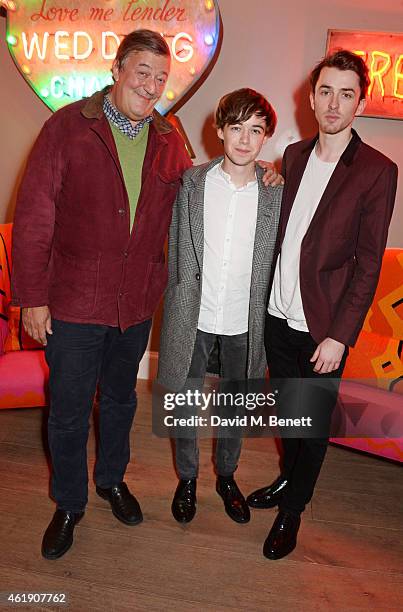 Stephen Fry, Alex Lawther and Matthew Beard attend a special screening of "The Imitation Game" followed by a Q&A hosted by Stephen Fry at The Ham...
