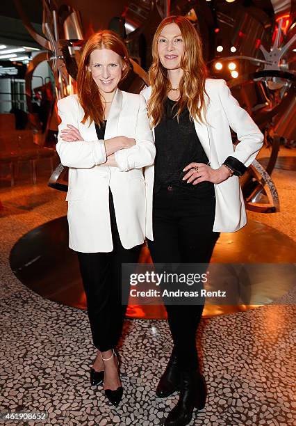 Johanna Kuehl and Alexandra Fischer-Roehler attend the Kaviar Gauche Show during the Mercedes-Benz Fashion Week Berlin Autumn/Winter 2015/16 at...