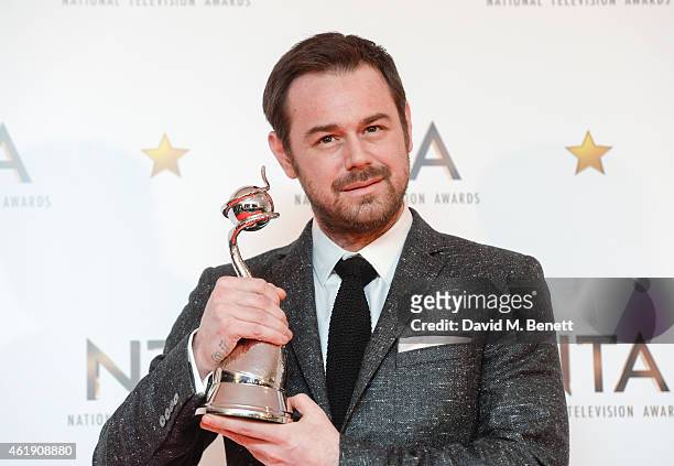 Danny Dyer, winner of the Serial Drama Performance award, poses in the winners room at the National Television Awards at 02 Arena on January 21, 2015...