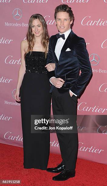 Actor Eddie Redmayne and wife Hannah Bagshawe arrive at the 26th Annual Palm Springs International Film Festival Awards Gala Presented By Cartier at...