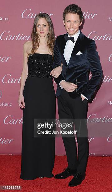 Actor Eddie Redmayne and wife Hannah Bagshawe arrive at the 26th Annual Palm Springs International Film Festival Awards Gala Presented By Cartier at...