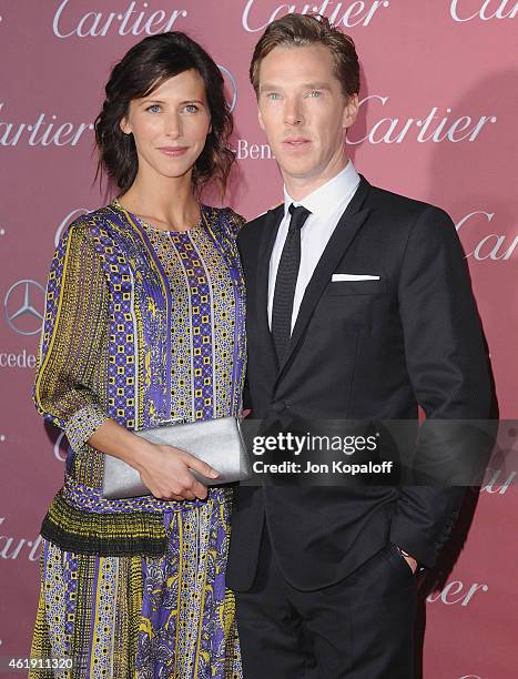 Benedict Cumberbatch and Sophie Hunter arrive at the 26th Annual Palm Springs International Film Festival Awards Gala Presented By Cartier at Palm...