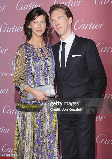 Benedict Cumberbatch and Sophie Hunter arrive at the 26th Annual Palm Springs International Film Festival Awards Gala Presented By Cartier at Palm...