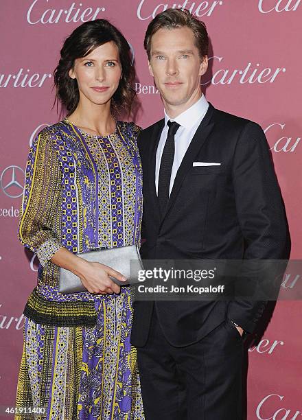 Benedict Cumberbatch and Sophie Hunter arrive at the 26th Annual Palm Springs International Film Festival Awards Gala Presented By Cartier at Palm...