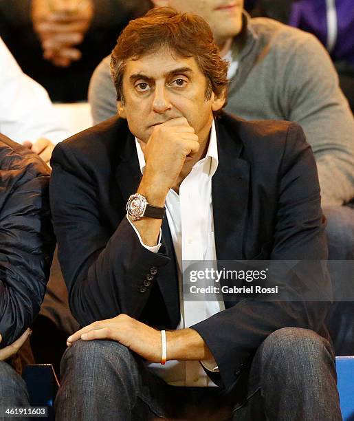 Enzo Francescoli sports manager of River Plate before a match as part of the summer friendly tournament Copa de Oro Mar del Plata Pirelli 2014 at...