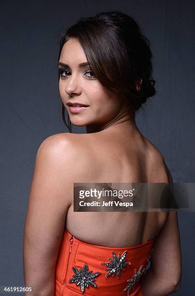 Actress Nina Dobrev poses for a Wonderwall portrait at The Art of Elysium's 7th Annual HEAVEN Gala presented by Mercedes-Benz at Skirball Cultural...