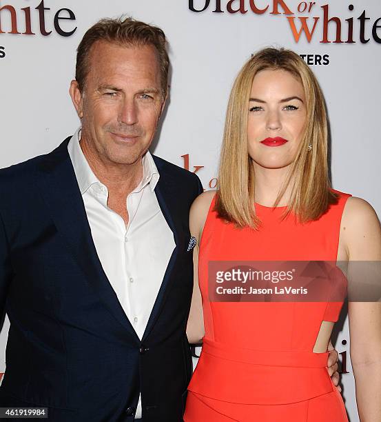 Actor Kevin Costner and actress Lily Costner attend the premiere of "Black or White" at Regal Cinemas L.A. Live on January 20, 2015 in Los Angeles,...