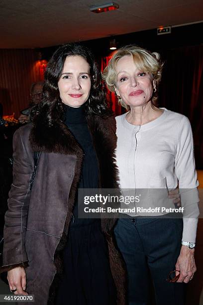 Actresses Chloe Lambert and Caroline Silhol attend 'La Maison d'a cote' Theater Play at Theatre du Petit Saint Martin on January 21, 2015 in Paris,...