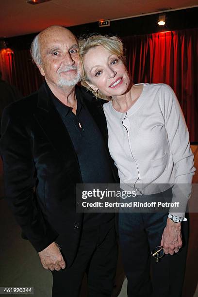 Actress Caroline Silhol and her husband Producer Jean-Louis Livi attend 'La Maison d'a cote' Theater Play at Theatre du Petit Saint Martin on January...