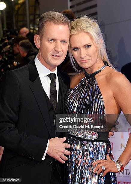 Jeremy Kyle and wife Carla Germaine attend the National Television Awards at 02 Arena on January 21, 2015 in London, England.