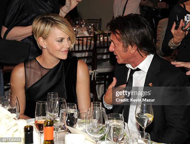 Charlize Theron and Sean Penn attend the 3rd annual Sean Penn & Friends HELP HAITI HOME Gala benefiting J/P HRO presented by Giorgio Armani at...