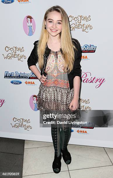 Actress Sabrina Carpenter attends Coco Jones' Sweet 16 birthday party at the SLS Hotel on January 11, 2014 in Beverly Hills, California.