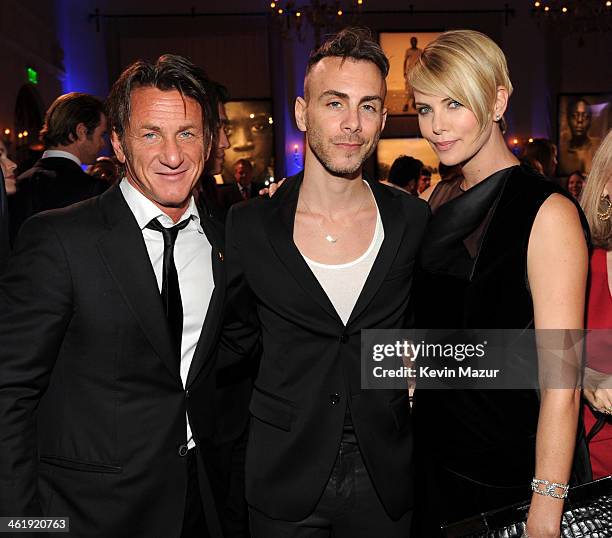 Sean Penn, Asaf Avidan and Charlize Theron attend The 3rd annual Sean Penn & Friends HELP HAITI HOME Gala benefiting J/P HRO presented by Giorgio...