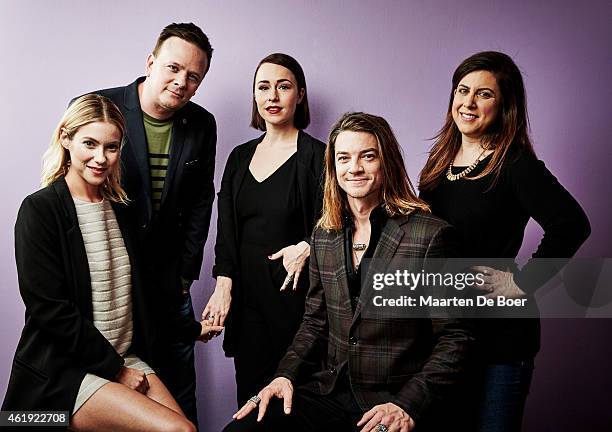 Laura Ramsey, John Norris, Sarah Goldberg, Craig Horner and Emily Fox pose for a portrait during the 2015 Winter TCA Tour on at Langham Hotel on...