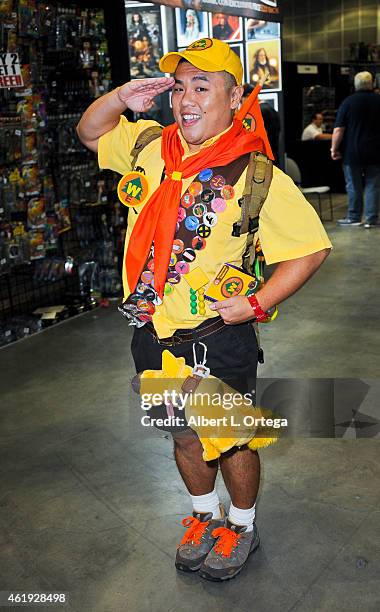 Cosplayer dressed as Russell from Disney's "Up" attends Day 2 of the Third Annual Stan Lee's Comikaze Expo held at Los Angeles Convention Center on...