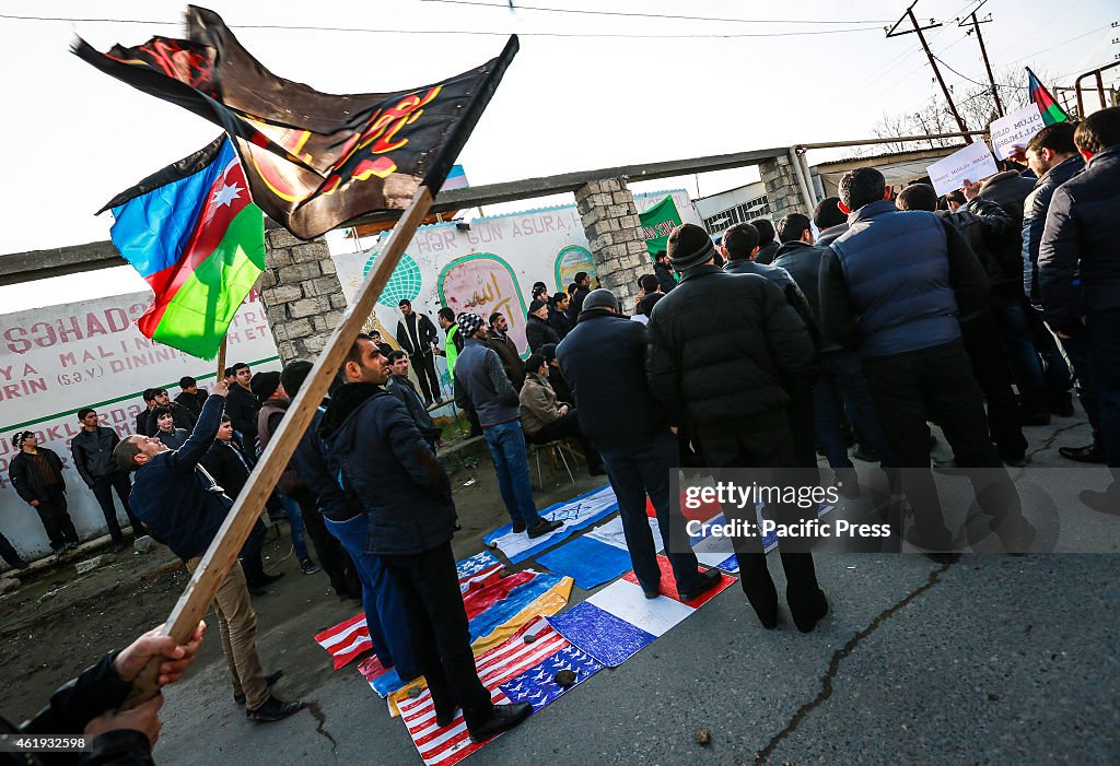 Hundreds of people hold rally in the village of Nardaran to...