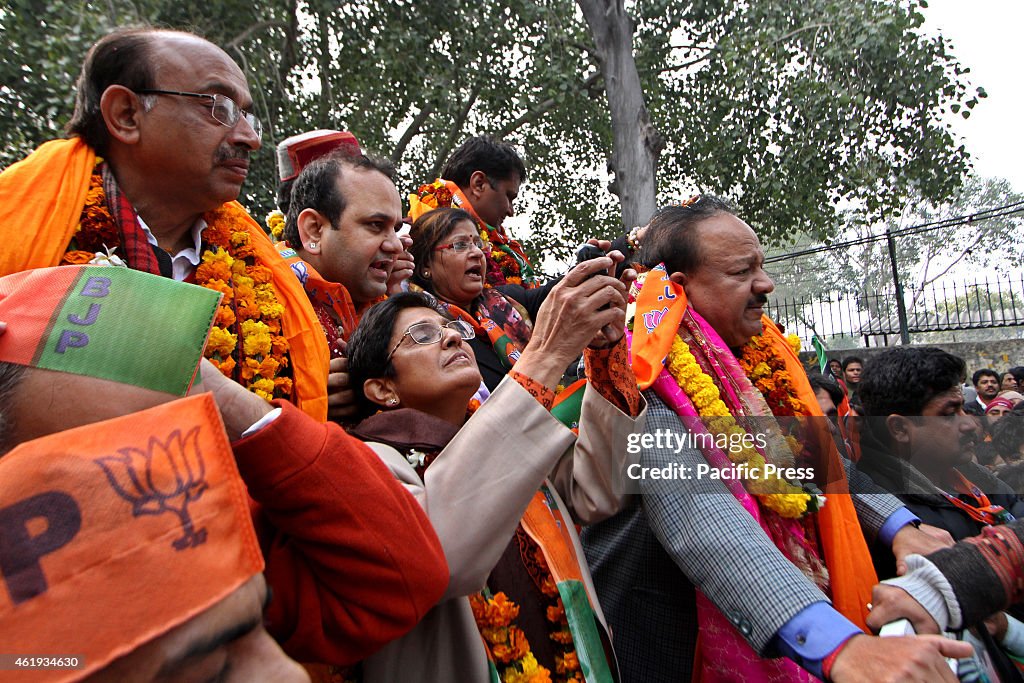 Kiran Bedi , a Bharatiya Janata Party (BJP) Candidate from...