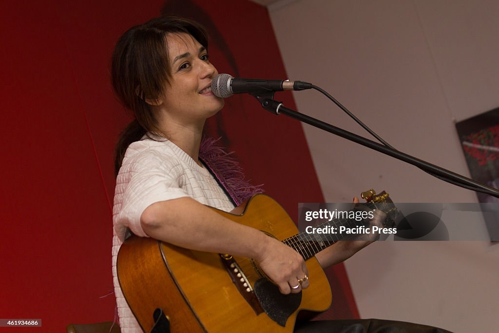 The Italian singer Carmen Consoli presents and signs her...