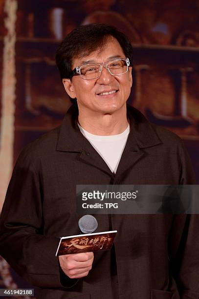 Jackie Chan attends the press conference of "Dragon Blade" on 21th January, 2015 in Beijing, China.