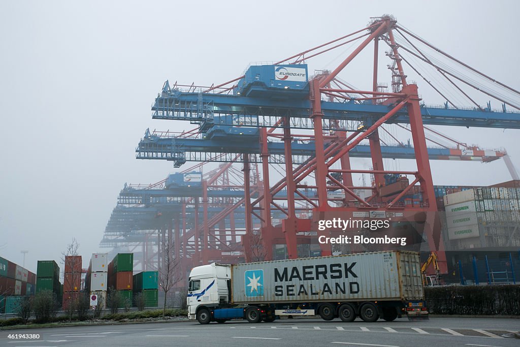 Container Shipping Operations At Port Of Hamburg