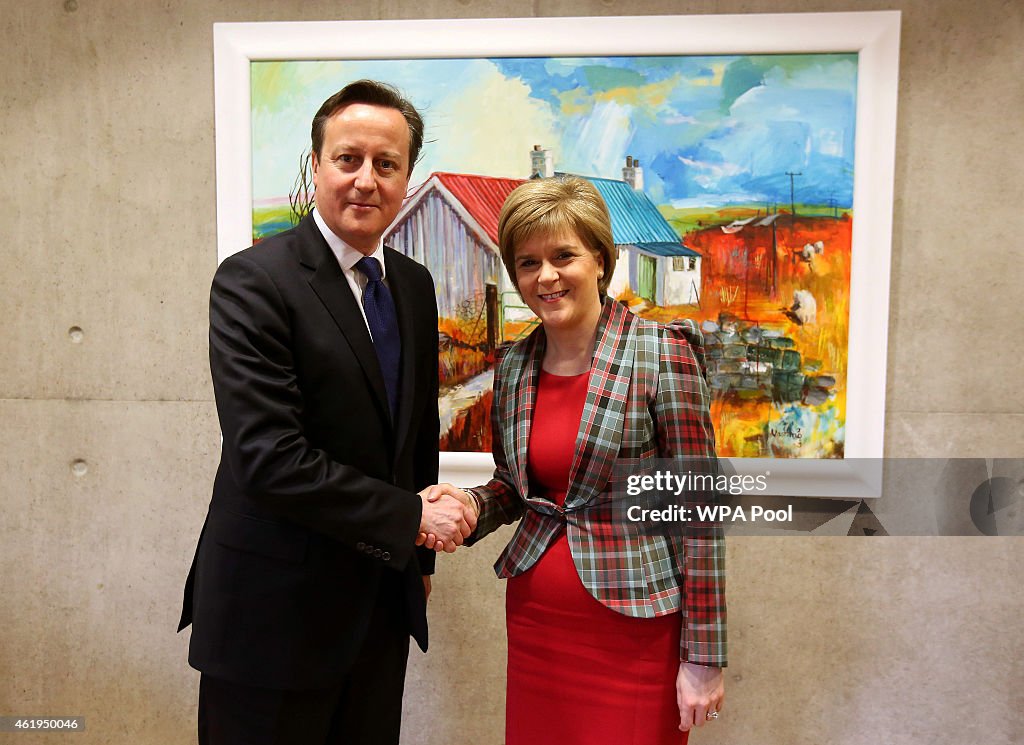 Prime Minister David Cameron Visits Scotland For The First Time Since The Scottish Referendum