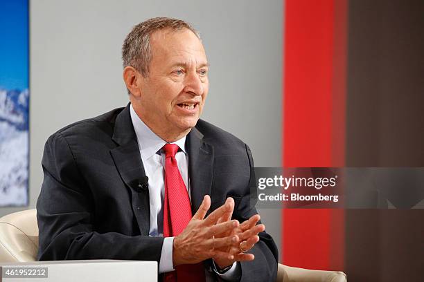 Lawrence "Larry" Summers, former U.S. Treasury secretary, speaks during a session on day two of the World Economic Forum in Davos, Switzerland, on...