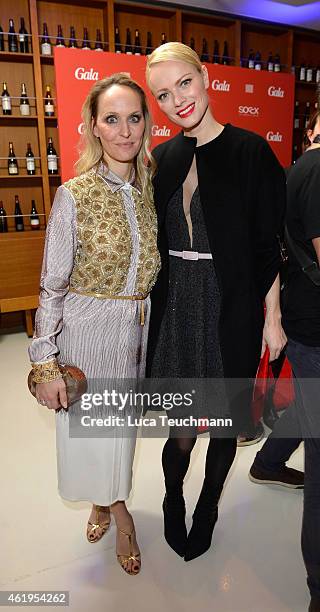 Anne Meyer-Minnemann and Franziska Knuppe attend the GALA Fashion Brunch at Ellington Hotel on January 22, 2015 in Berlin, Germany.