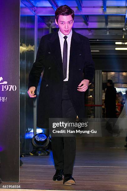 South Korean actor Choi Jin-Hyuk attends the VIP screening of "Gangnam Blues" at COEX Mega Box on January 20, 2015 in Seoul, South Korea. The film...