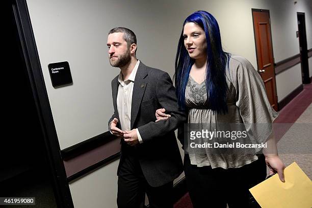 Dustin Diamond attends his arraignment, whilst his girlfriend Amanda Schutz makes her initial appearance at Ozaukee County Courthouse on January 22,...