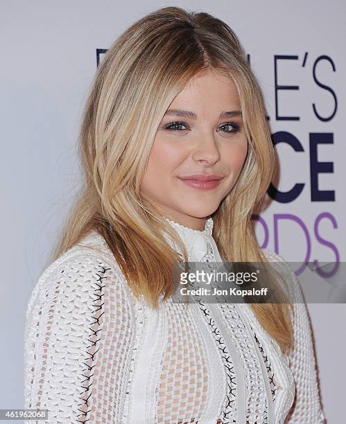 Actress Chloe Grace Moretz poses in the press room at The 41st Annual People's Choice Awards at Nokia Theatre L.A. Live on January 7, 2015 in Los...